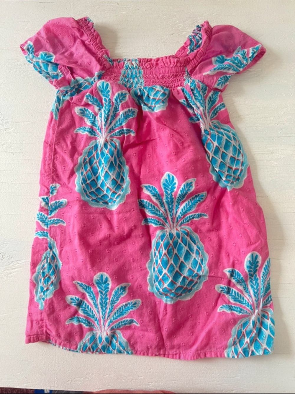 ✨3/$25✨ Crown and Ivy Smocked Pink with Pineapples Dress